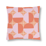 Pink and Terracotta Geometric Tile Outdoor Pillows