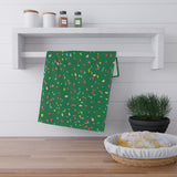 Green Confetti Christmas Tea Towel