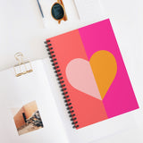 Color Block Heart Spiral Notebook - Ruled Line