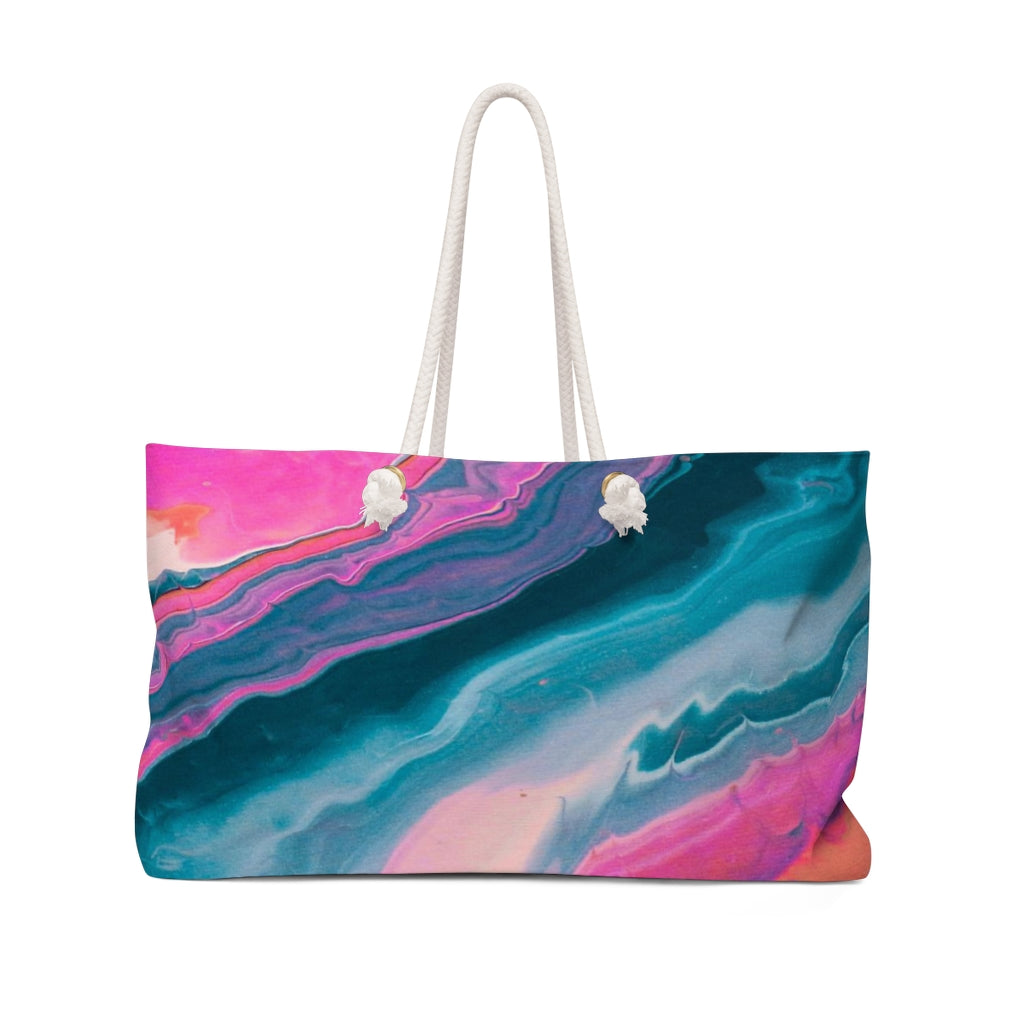 Pink and Navy Marble Summer Tote Bag Kailo Chic