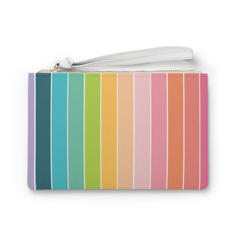 Rainbow Stripe Clutch Bag