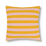 Yellow and Pink Stripe Outdoor Pillows