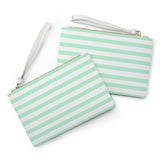 Mint Cabana Stripe Clutch Bag