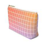 Purple and Orange Gradient Grid Zipper Pouch