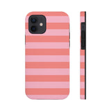 Pink and Coral Stripe Phone Case