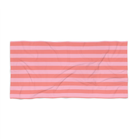 Pink and Coral Stripe Beach Towel