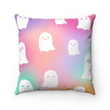 Gradient Ghosts Halloween Throw Pillow