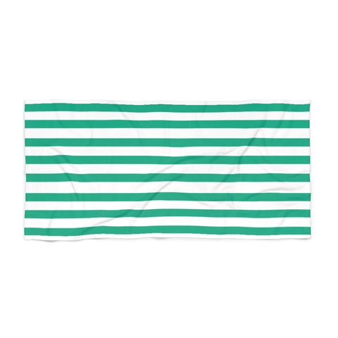 Emerald Cabana Stripe Beach Towel