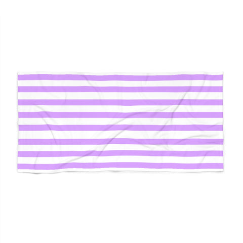 Purple Cabana Stripe Beach Towel