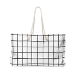 Black and White Grid Summer Tote Bag