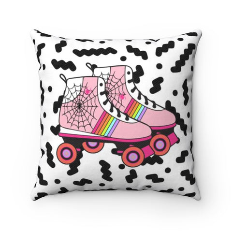 Spider Web Roller Skates Halloween Throw Pillow Case -No Insert