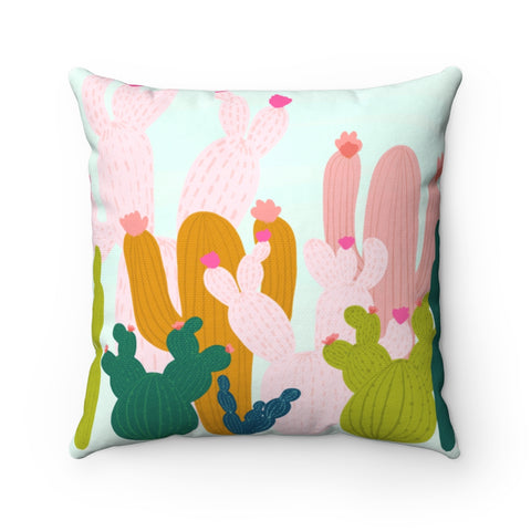 Colorful Cactus Throw Pillow