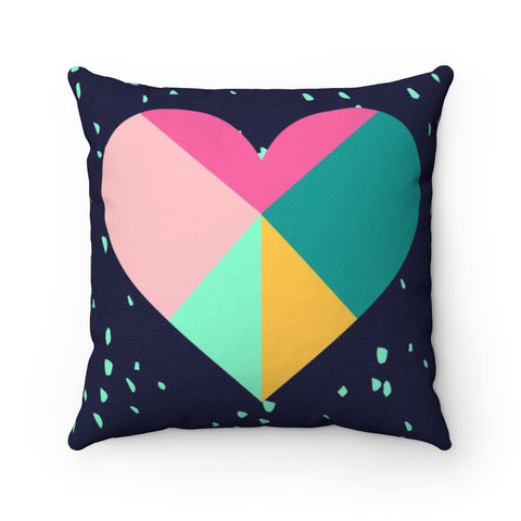 Large Geometric Heart Valentine's Throw Pillow