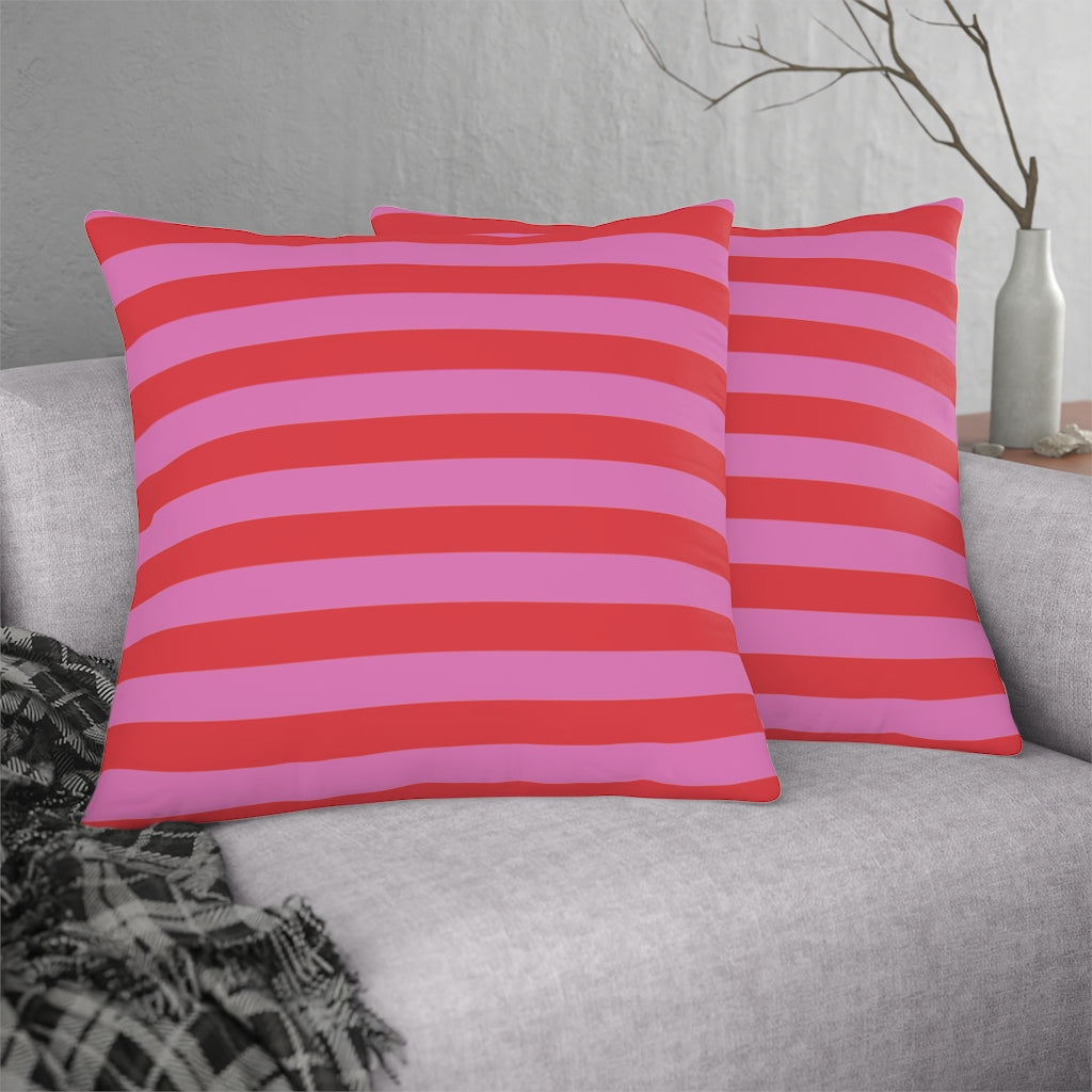 Red and Pink Stripe Outdoor Pillows Kailo Chic