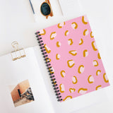 Pink and Mustard Leopard Print Notebook - Ruled Line