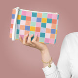 Pastel Grid Clutch Bag