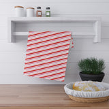 Red Candy Cane Striped Christmas Tea Towel