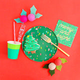 Green Confetti Paper Plates