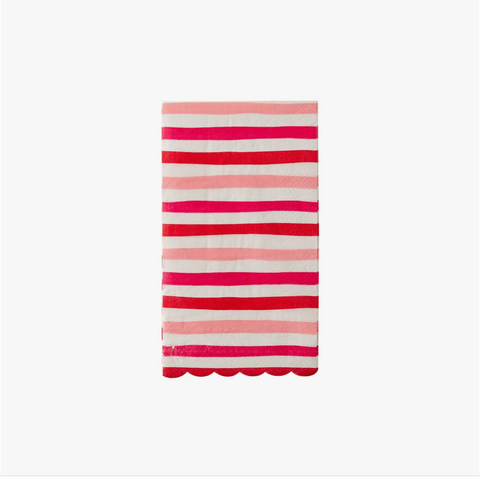 Red and Pink Stripe Paper Napkins for Valentine's Day