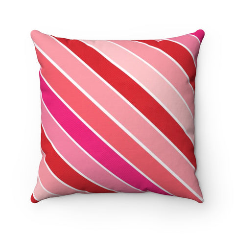Red Stripe Holiday Throw Pillow