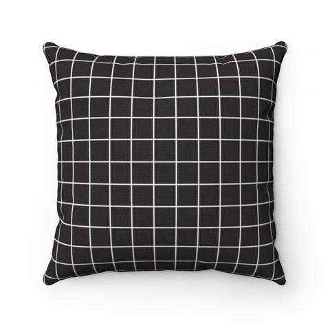 80's Themed Throw Pillow- Black Grid