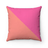 Pink and Coral Color Block Throw Pillow