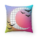 Gradient Rainbow Moon Halloween Throw Pillow Case -No Insert