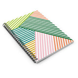 Green Geometric Stripe Spiral Notebook - Ruled Line