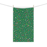 Green Confetti Christmas Tea Towel