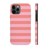 Pink and Coral Stripe Phone Case