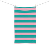 Pink and Turquoise Stripe Hand Towel