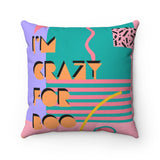 80's Inspired Crazy for Boo Halloween Throw Pillow