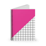 Pink Color Block Grid Spiral Notebook - Ruled Line