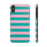 Turquoise and Pink Stripe Phone Case