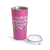 Making Spirits Bright Pink Christmas Stainless Steel 20oz Tumbler