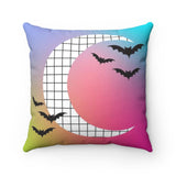 Gradient Rainbow Moon Halloween Throw Pillow Case -No Insert