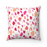 Pink and Red Terrazzo Valentine's Throw Pillow