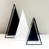 Black and white acrylic triangle trees for Christmas