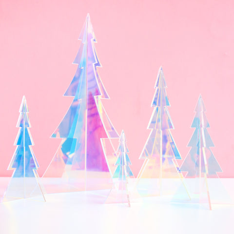 Iridescent 3D Acrylic Trees