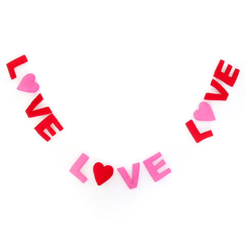 LOVE LOVE LOVE Felt Garland